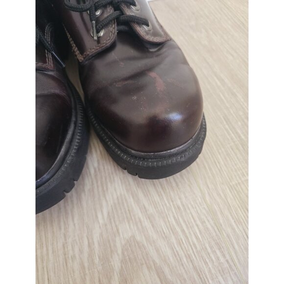 Skechers Y2K 90s Platform Chunky Lug Vintage Shoes 10.5 Brown Burgundy Leather main image 9